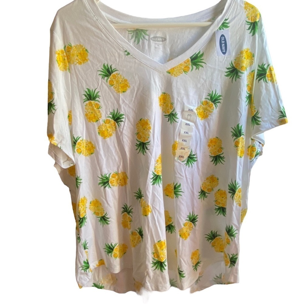 Pineapple Old Navy NWT Womens White/Yellow T-shirt Size XXL